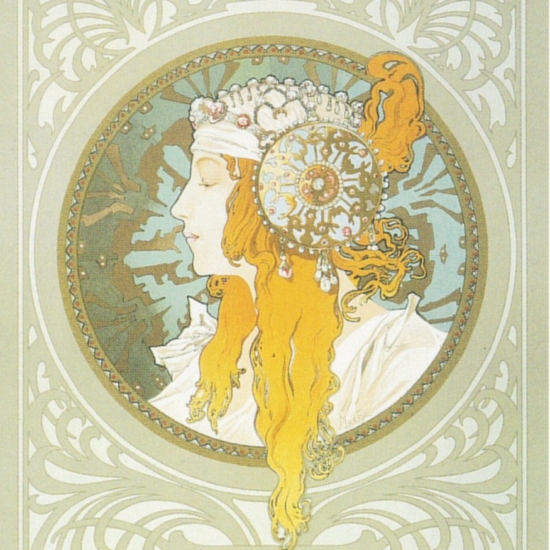 アルフォンス・ミュシャの絵画作品　タイトルは、ブロンド1897
